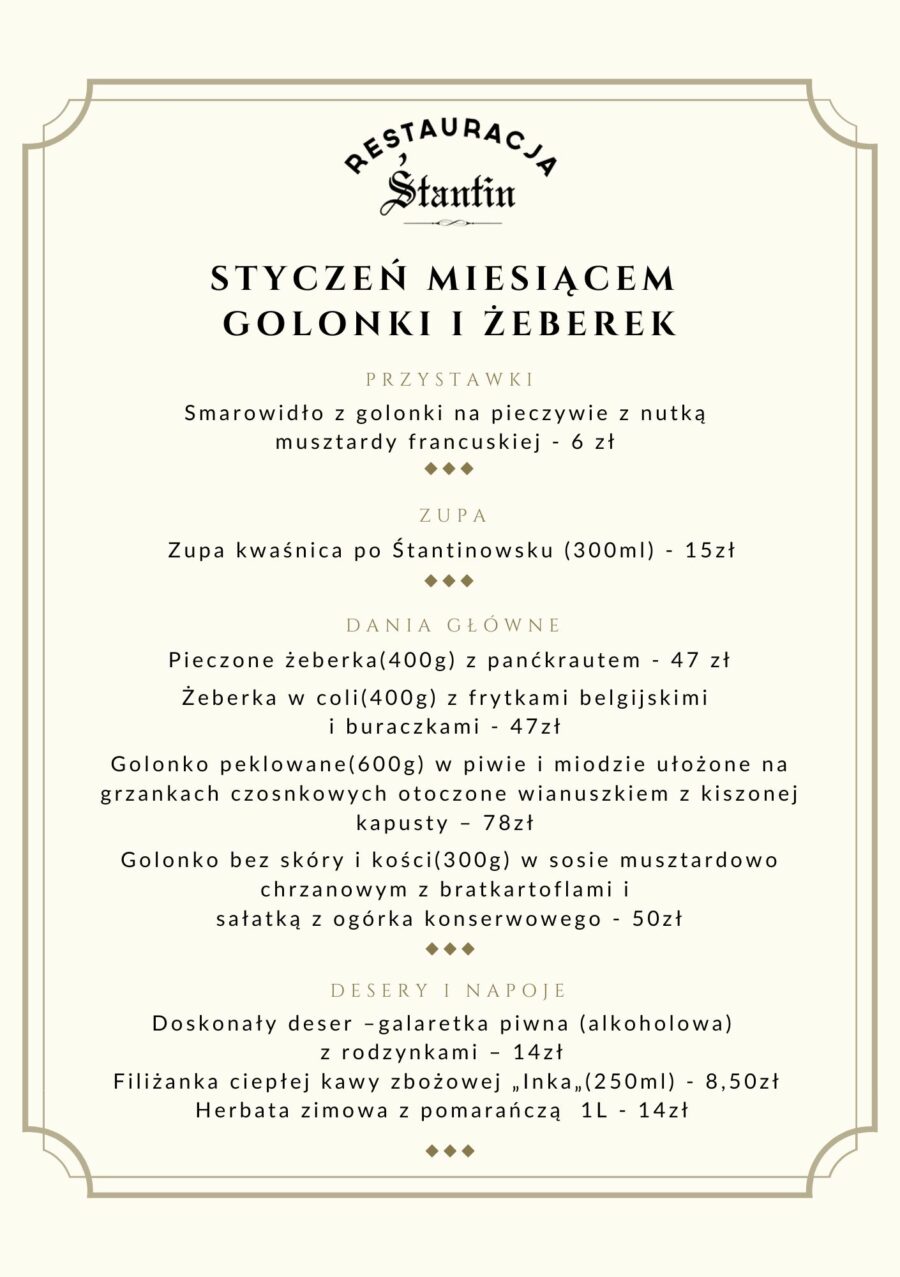 Styczeń miesiącem Golonki i Żeberek